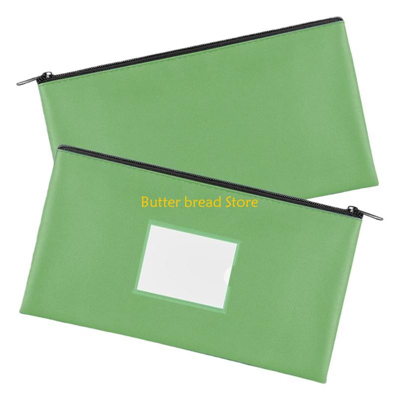 W89C Office File Organizers Waterproof PU Card Slot Clear Front for Professional Use