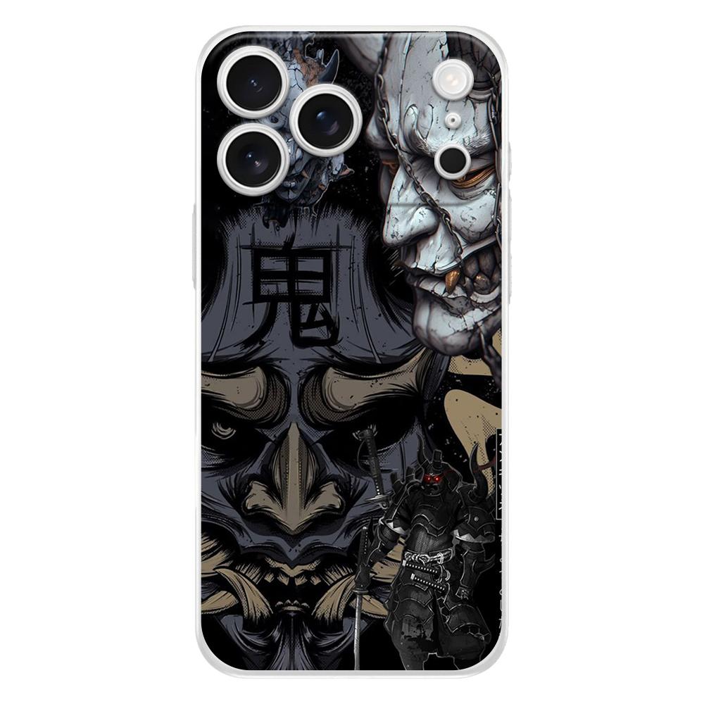 Soft Phone Case For iPhone 17 Air 16E 16 11 15 14 Pro MAX 12 13 7 8 Plus SE Easter Cover Protection Japan Ghost Face Samurai