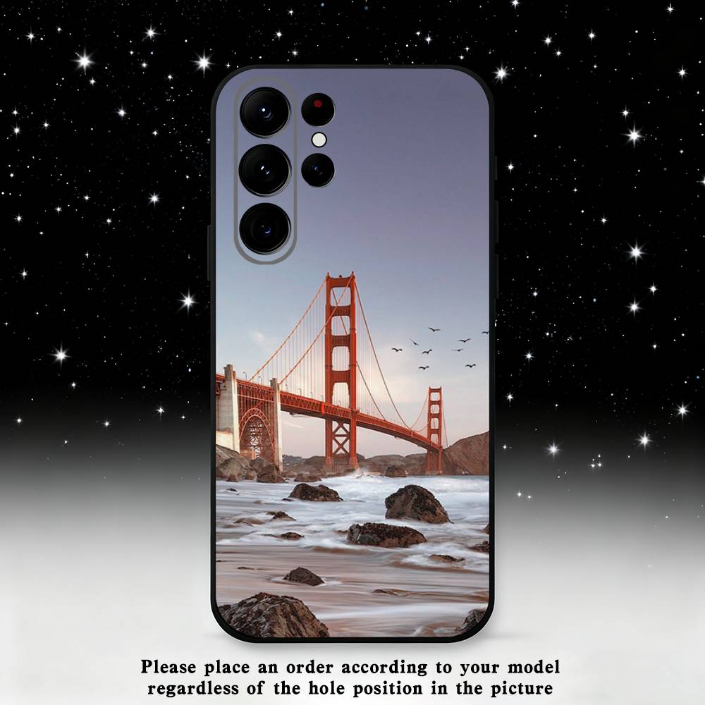 USA Golden Gate Bridge  Phone Case For Samsung S25,S24,S21,S22,S23,S30,Ultra,S20,Plus,Fe,Lite,Note,10 Black Soft Shell