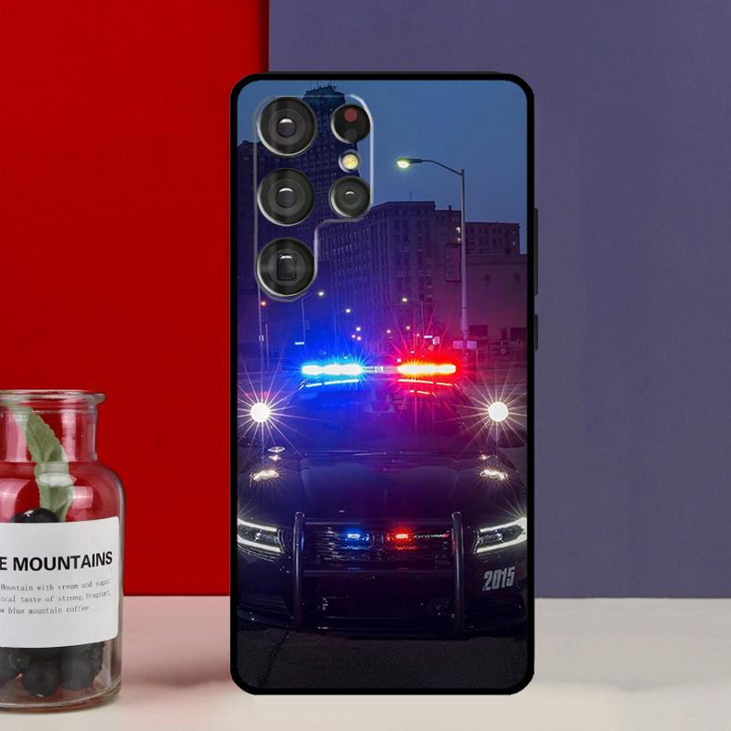 Police Cars Light At Night Funda Case For Samsung Galaxy S25 Ultra S9 S10 S20 FE S21 S22 S23 Plus S24 Ultra Phone Cover