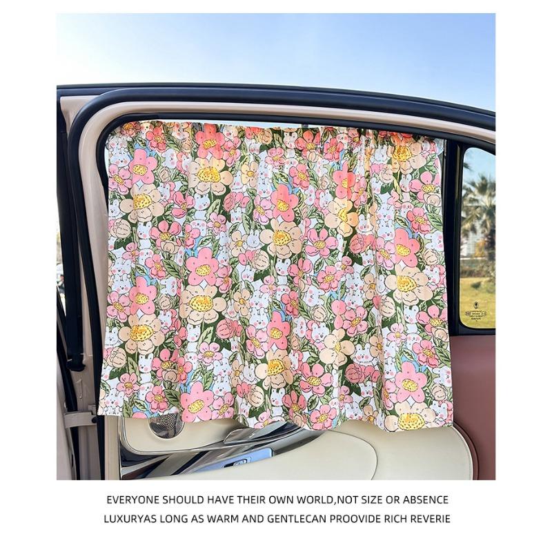 Cartoon Suction Cup Vehicle Side Window Sun Shade Heat Insulation Sunscreen Curtain