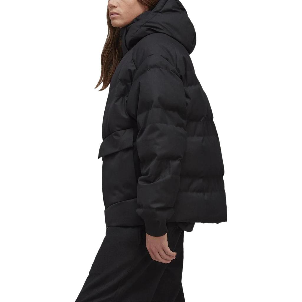 Y-3 FW22 Solid Color Hooded Puffer Jacket Unisex Outerwear Black HN4330