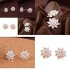 Charming Silver Plated Lotus Flower Ear Stud Earrings For Trendy Womens Fashion Jewelry