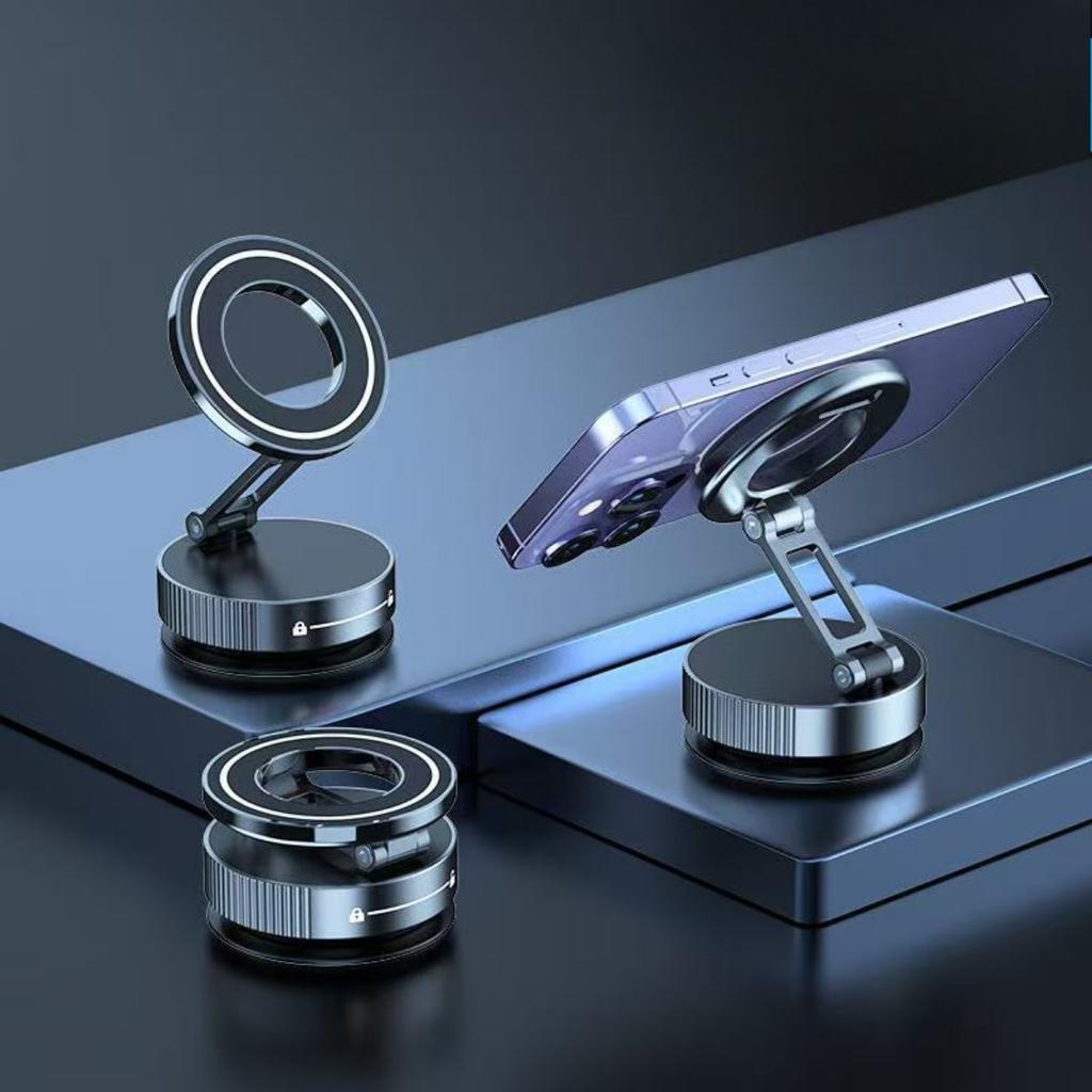 Superstarke magnetische Handyhalterung, verbesserter ABS, 360° drehbares und faltbares Design, mit einem Vakuumnapf
