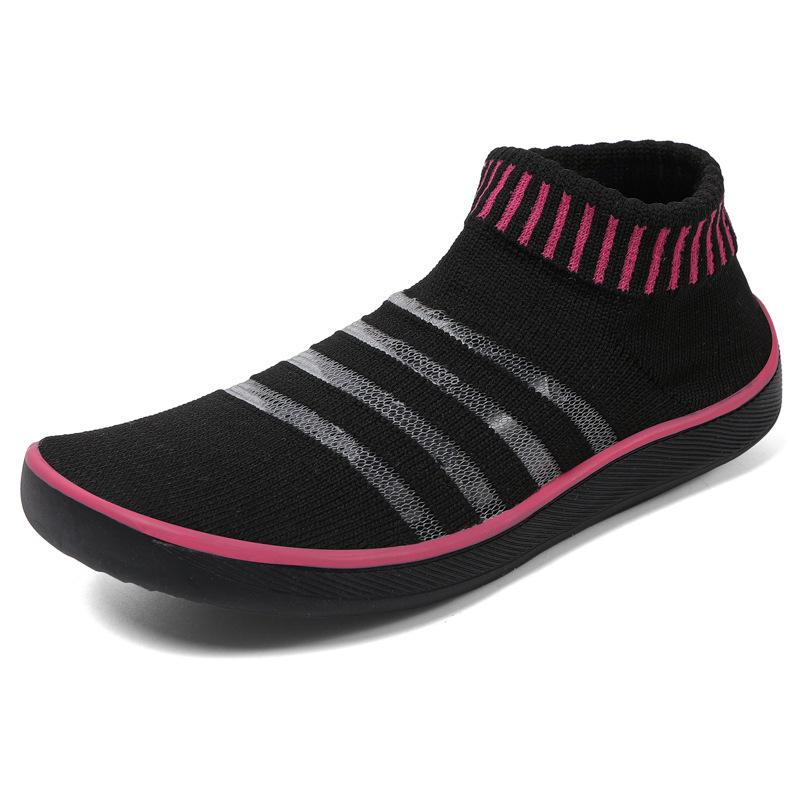 Casual socks, shoes, classmates, breathable elastic one-pedal, lazy running shoes, flying woven sports net shoes