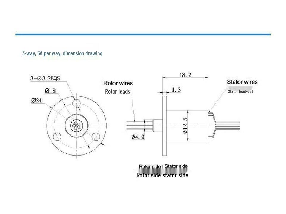 High-Power Conductive Slip Ring: 2 Connectors, 36 Large Brushes, 6A to 12-Way Carbon Brush Collector