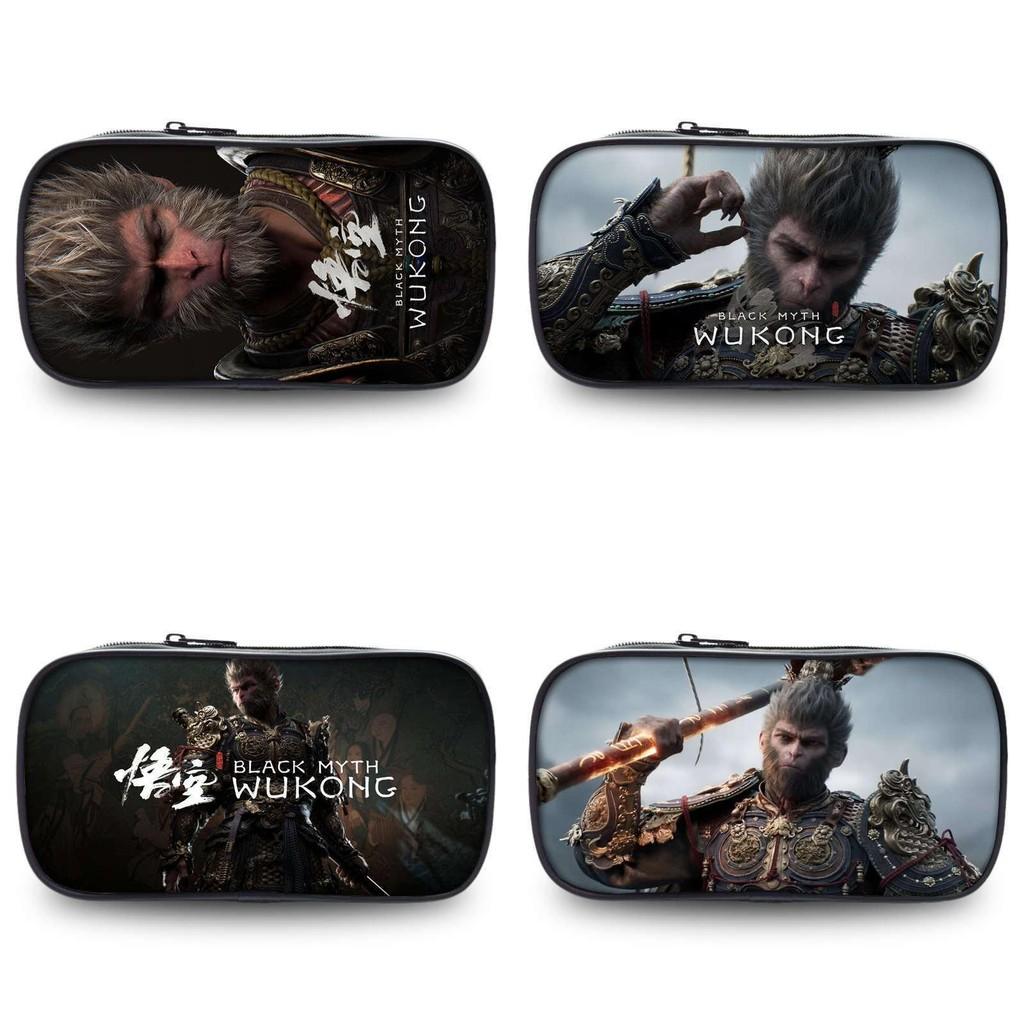 Spacious Black Myth Wu Kong Pencil Case Stylish Polyester Design For Students