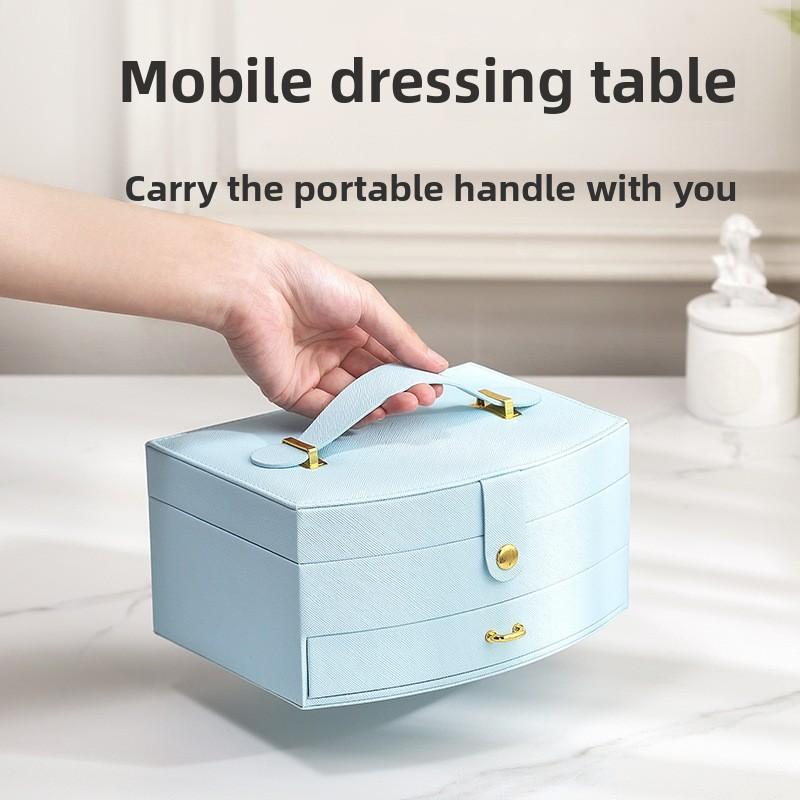 Jewelry Box Household Portable Jewelry Storage Box Large Capacity Necklace Children's Hair Accessories Flip Jewelry Storage Box Cross-border
