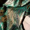 Shimmering Green Gold Three-dimensional Brocade Texture Jacquard Fabric Vintage Dress Hanfu Coat Sewing Material Designer Fabric
