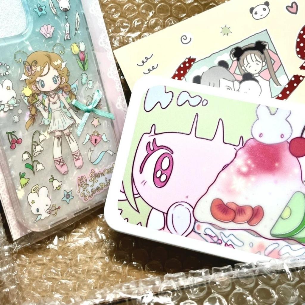Cute Cartoon Smoothie Girl Printed Tin Box Desktop Organizer Korean KPOP 3-inch Card Holder INS Sticker Hair Clip Collection Box