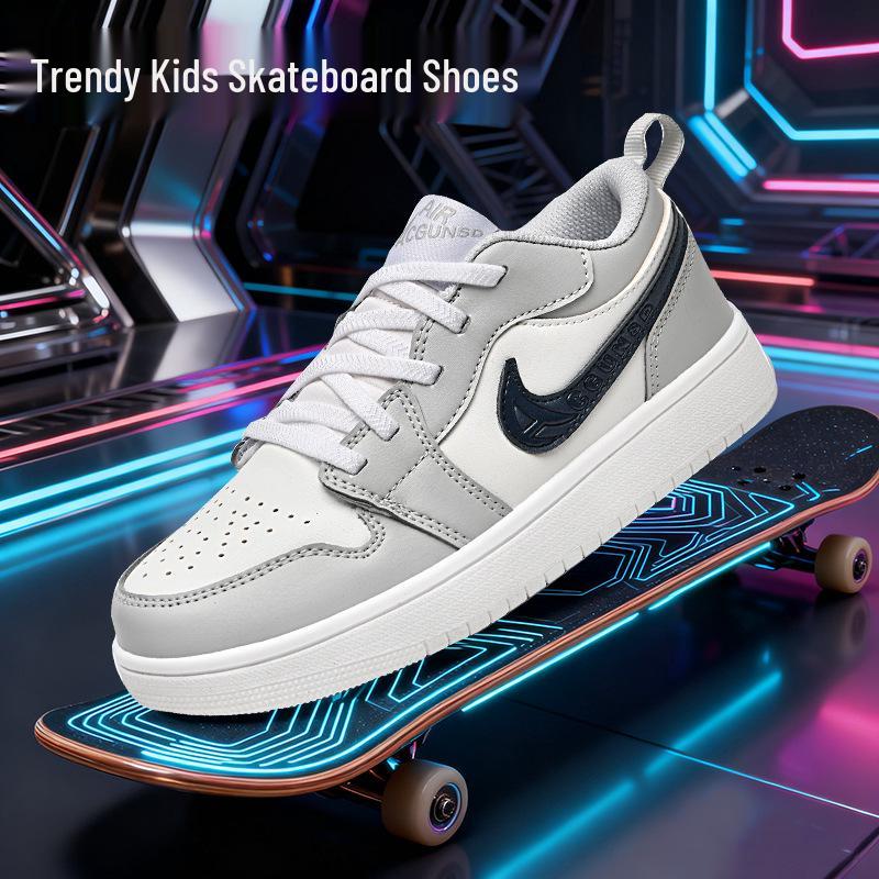 

Унісекс Дитячі Осінні Спортивні Кросівки на Липучках - Білий Повсякденний Стиль 35