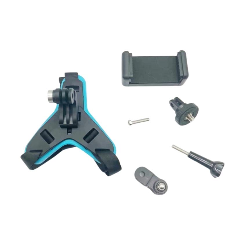 6 Piece Motorcycle Helmets Chin Mount Kit with Long Thumb Screw for Action Cameras and Smartphones