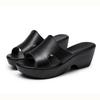 Fashion GKTINOO Women Slipper Sandals Wedges Platform Genuine Leather Peep toe Female Sandals Ladies clogs Summer Shoes Plus Size 41 42