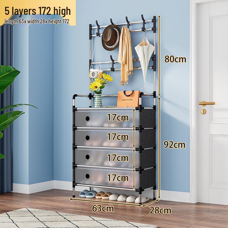 Platzsparendes Mehrschicht-Schuhregal mit Staubschutz für Wohnheime