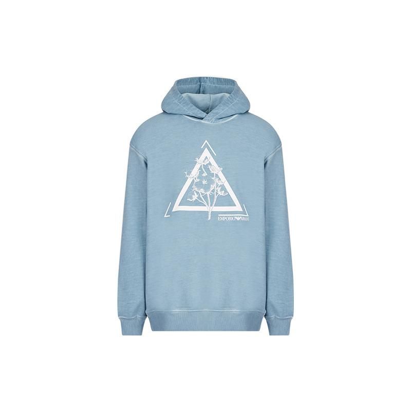 Emporio Armani Ss22 Personality Print Hoodie Men hoodies Blue 3L1M6U-1JX6Z-F585 L