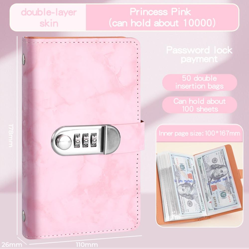 Marble A6 Savings Binder with Password Lock Cash Saving Book New Budget Planner  Budget Planning