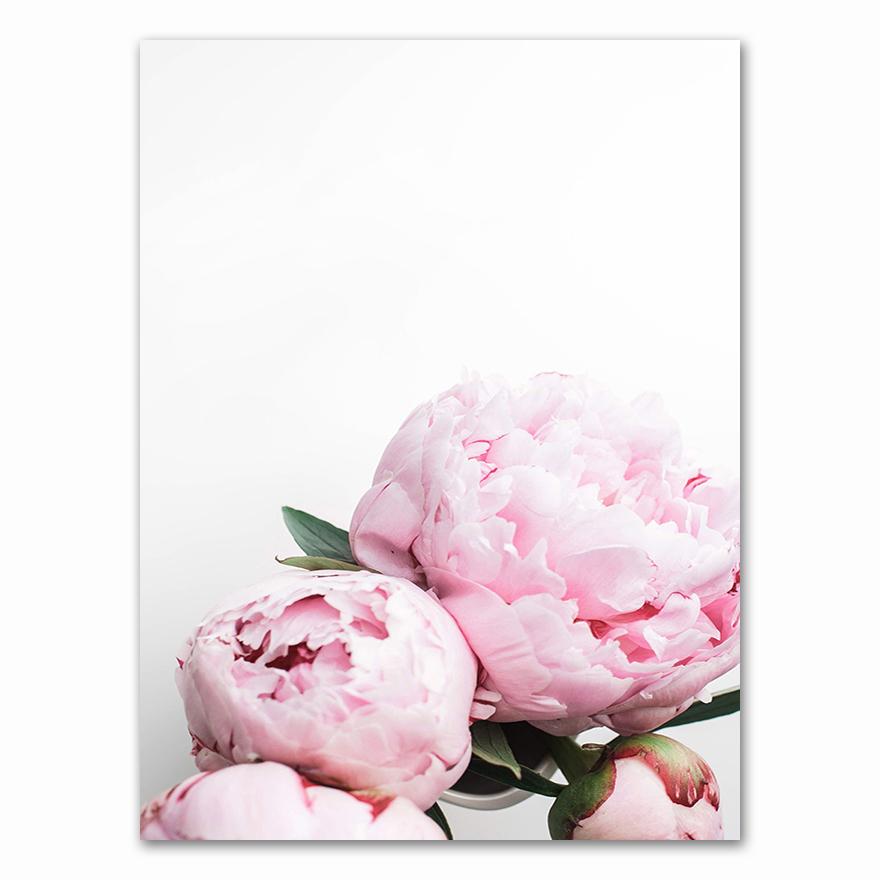 Canvas Painting Elegant Peony Flower Phrase Poster And Print Wall Art Picture For Living Room Home Decoration Nordic Decor
