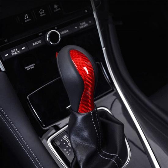 Red Hard Carbon Fiber Car Gear Shift Knob Center Cover For Infiniti Q50 14 15