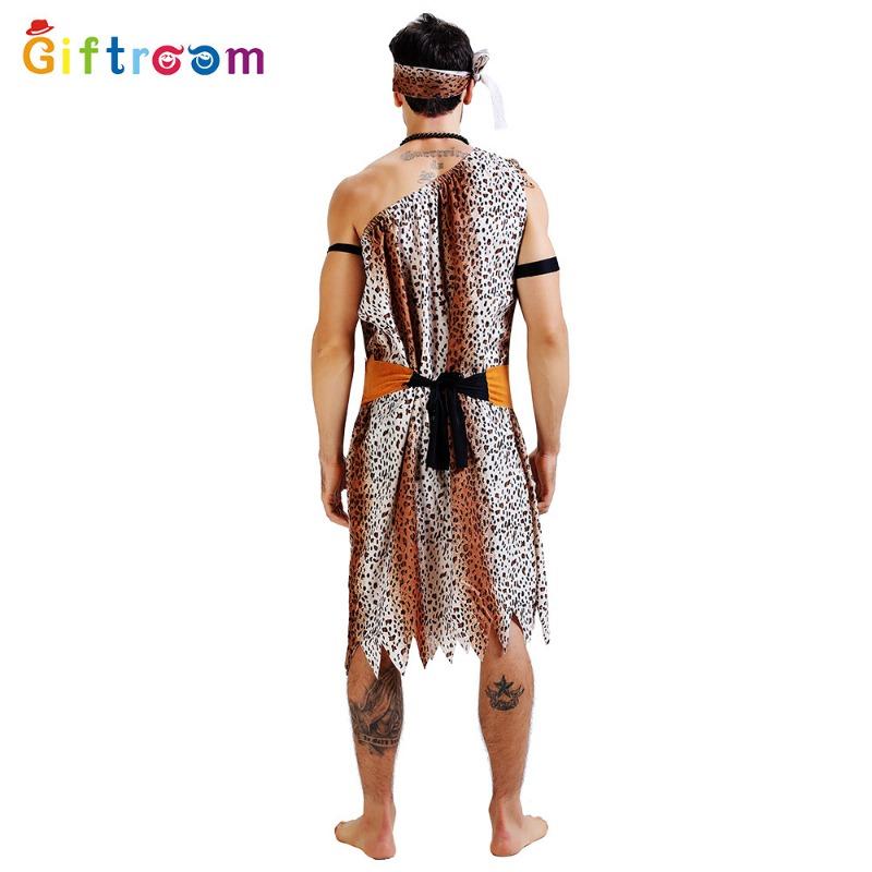Halloween Flintstones Couple Leopard Wild Man Original Costume Funny Show Clothes Indigenous Costumes