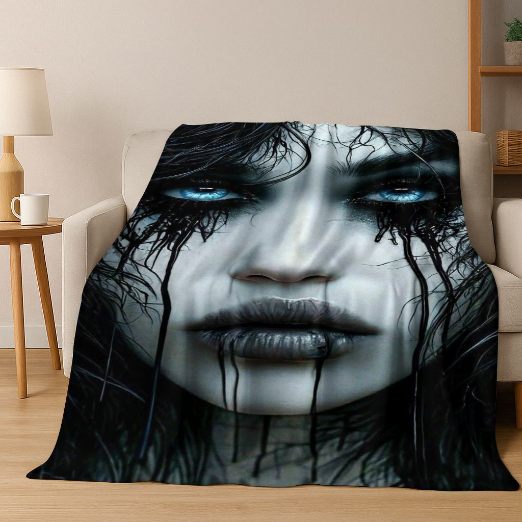 26 Style Terrifying Ghost Spirit Apparition Specter Gothic Flannel Blanket,Cozy Soft Throw Blanket for Home Bedroom Bed Sofa