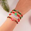 4Pcs/set Merry Christmas Tree Snowflake Bell Elk Colorful Crystal Beads Bracelet for Women Stacking Bracelets Party Jewelry Gift