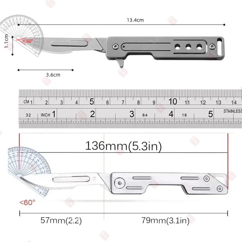 Stainless Steel Folding Pocket Knife Multifunctional Fruit Knife Quick Open Scalpel Knife Utility Knife Kitchen Knife Supplies
