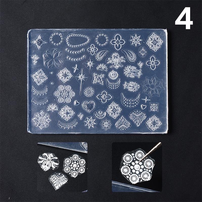 Christmas Nail Art Silicone Mould Cute Santa Claus Snowman Winter Snowflakes Christmas Tree Design Manicure Carving Accessory DI