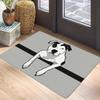 Bull Terrier Wine Quote Carpet Mat Anti-Slip Rubber Backing Rug for Pet Lover Home Decoration Dog Lover Pink Background Decor