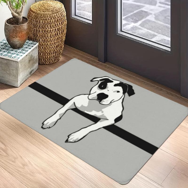 Bull Terrier Wine Quote Carpet Mat Anti-Slip Rubber Backing Rug for Pet Lover Home Decoration Dog Lover Pink Background Decor