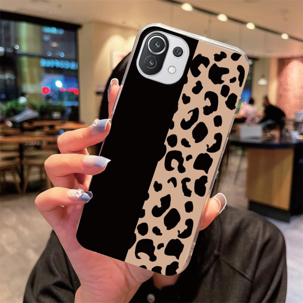 

For Xiaomi 15 14 13 15T 13T 14T 12T 11T 10T 11 12 13 Lite Clear Transparent White Leopard Print Artistic Marble Phone Case Cover Xiaomi 15