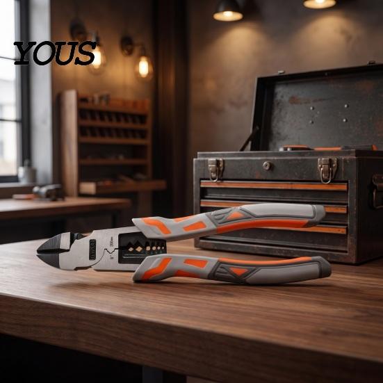 Ergonomic Non Slip Cable Cutters 9" Needle Nose Plier, 8-inch Multi-Function Diagonal Pliers, Heavy Duty Cr-V Mechanical Repair Hand Tools Steel Wire