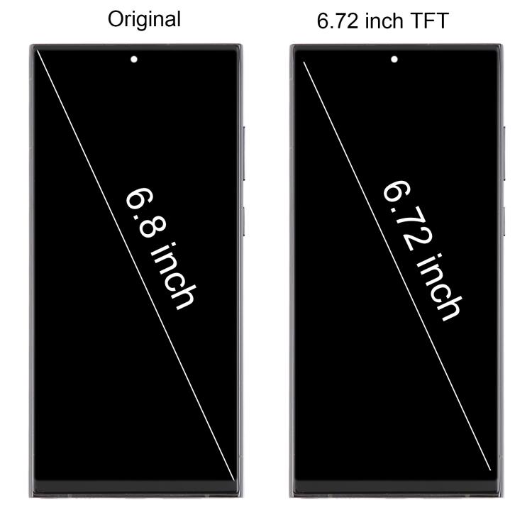 Pour Samsung Galaxy S22 Ultra SM-S908B Écran LCD TFT 6,72 pouces Assemblage Complet Digitizer avec Cadre, Ne Prend Pas en Charge l'Identification par Empreinte Digitale