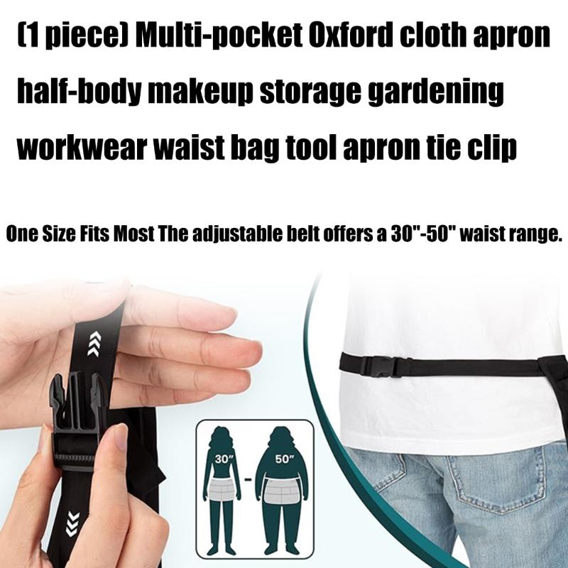 Multi Pocket Work Apron Adjustable Buckles Durable For Gardening Makeup Tool Storage Waist Organizers