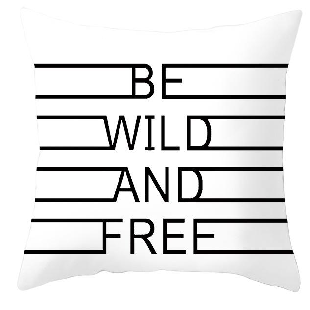 New Simple Black and White Plain Pillowcase Geometric Home Cushion Cover