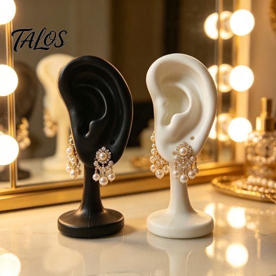 White Earring Stand Human Ear Holder, Shaped Jewelry Stand, Storage Organizer Organizer, Display for Home Dresser Store Counter Use