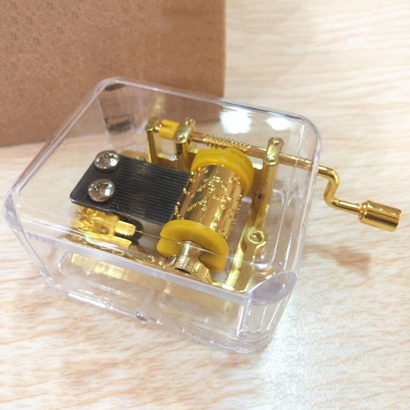 Znakomita przezroczysta akrylowa kwadratowa złota ręcznie kręcona pozytywka Gurdy