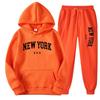 New York Graphic Print Tracksuit Set Mens Womens Loose Fit Hoodie Sweatpants Sportswear Casual Activewear