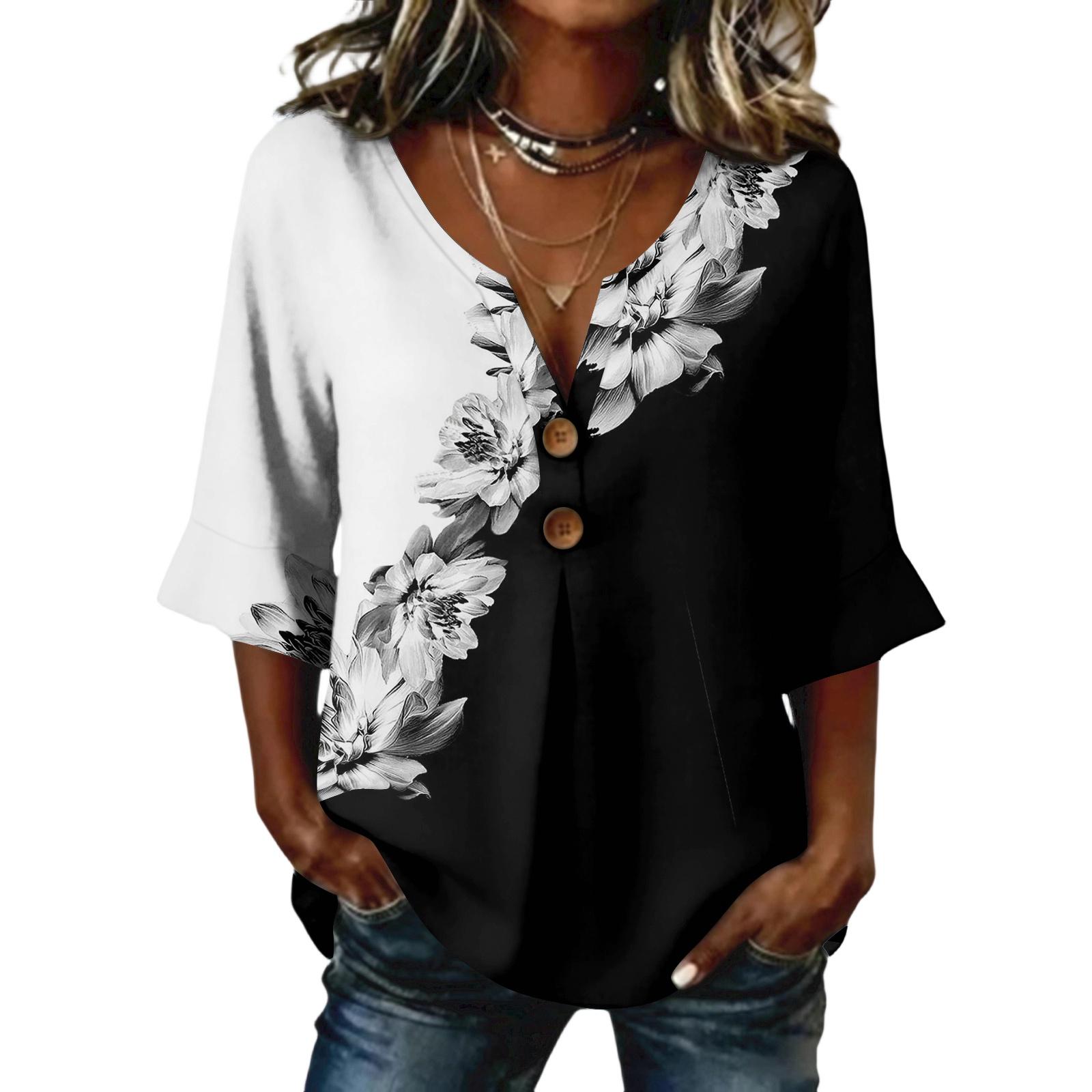 

Womens Long Sleeve Tops Casual Floral Print Long Sleeve Shirts for Women Loose Fit Long Sleeve T Shirt Women S белый
