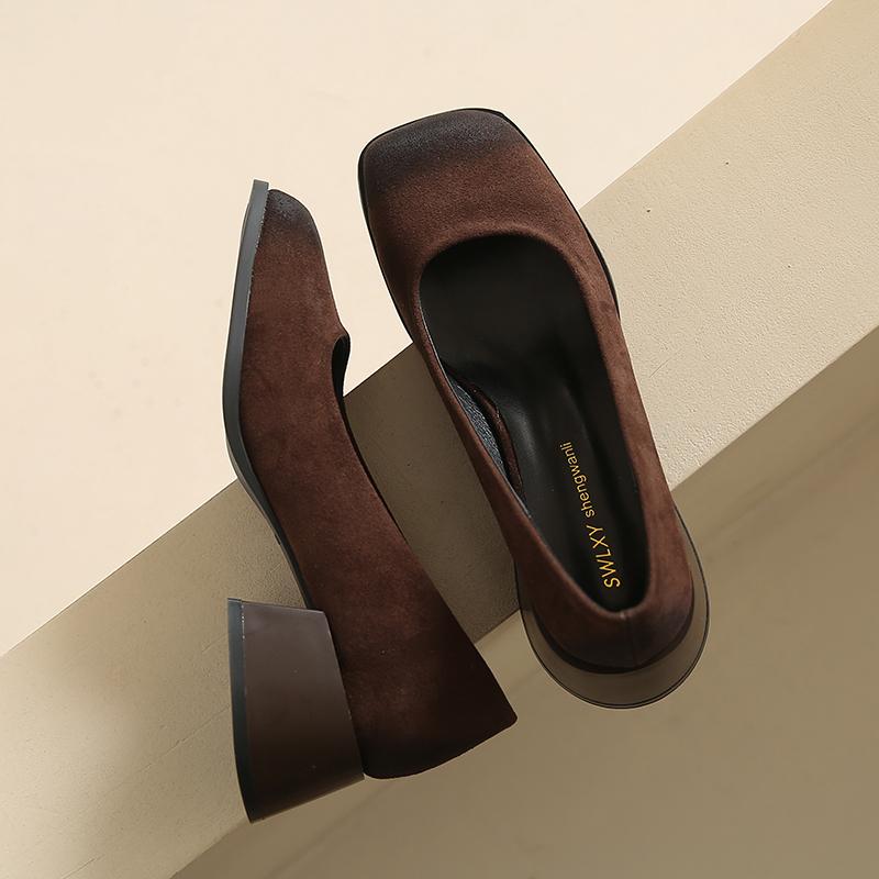 

Мода 2024 Новая обувь Женская обувь Модные повседневные туфли без застежек Туфли женские в стиле колледжа Обувь в стиле ретро 39 коричневый