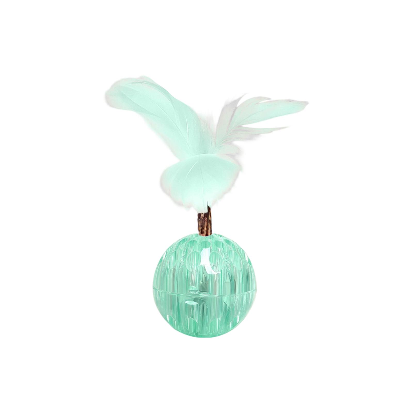 

Interactive Feather Cat Toy Ball with Elastic TPR Material Light Up Feature and Novel Hole Design for Cat Play and Entertainment one size синий