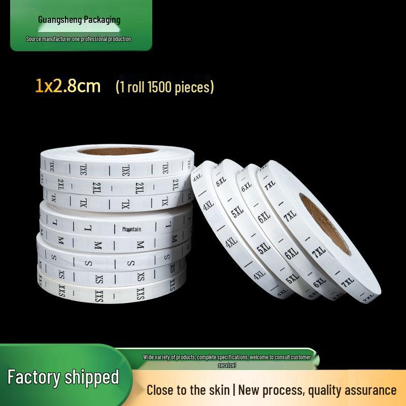 Universal Clothing Care & Size Labels with Synthetic Adhesive Tape