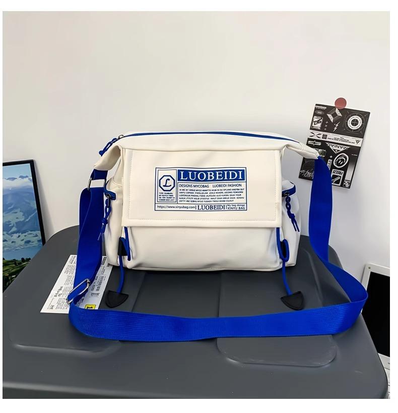 

Сумка кроссбоди мужская модного бренда, сумка-мессенджер на плечо в стиле милитари, мужской рюкзак, сумка почтальона для студента колледжа, женская сумка для учебы и работы no specification синий