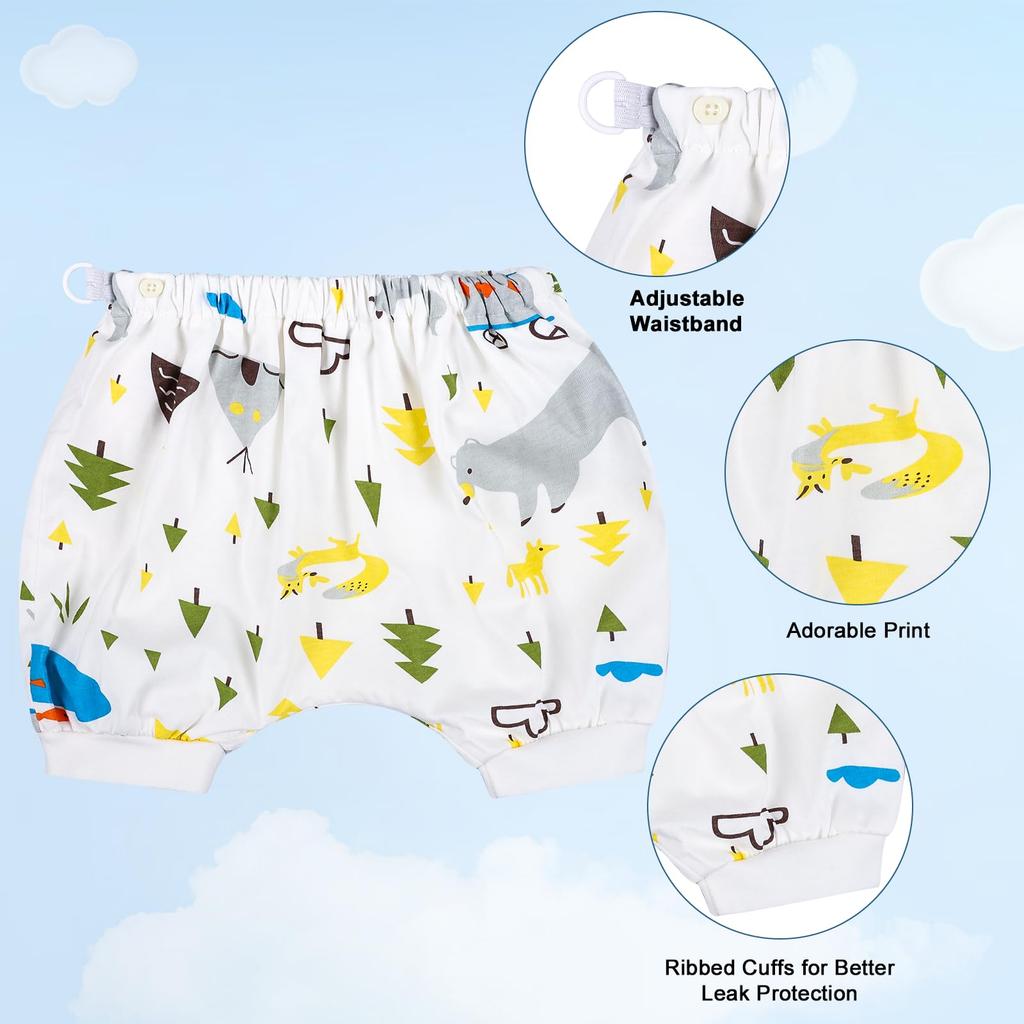 MOEMOE BABY Bedwetting Shorts Diaper Breathable Pants for Boys and Girls Ages (2-Pack) - Leak-Proof Pants, Pumpkin-Shaped 1-3
