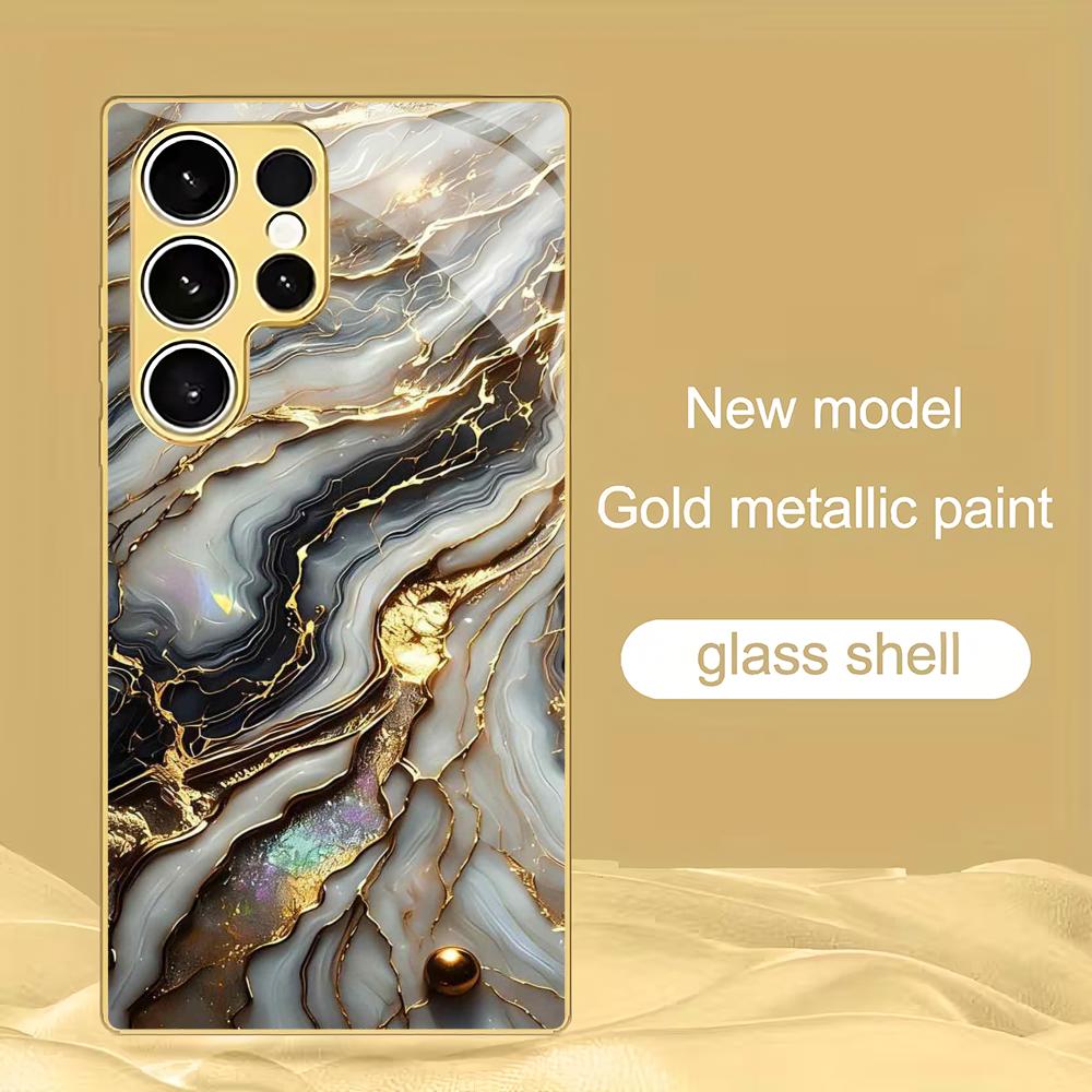 

Creative texture design electroplated glass phone case suitable for Samsung Galaxy S26 S25 S24 S22 S21 S20 FE/Ultra/Plus GalaxyS24FE