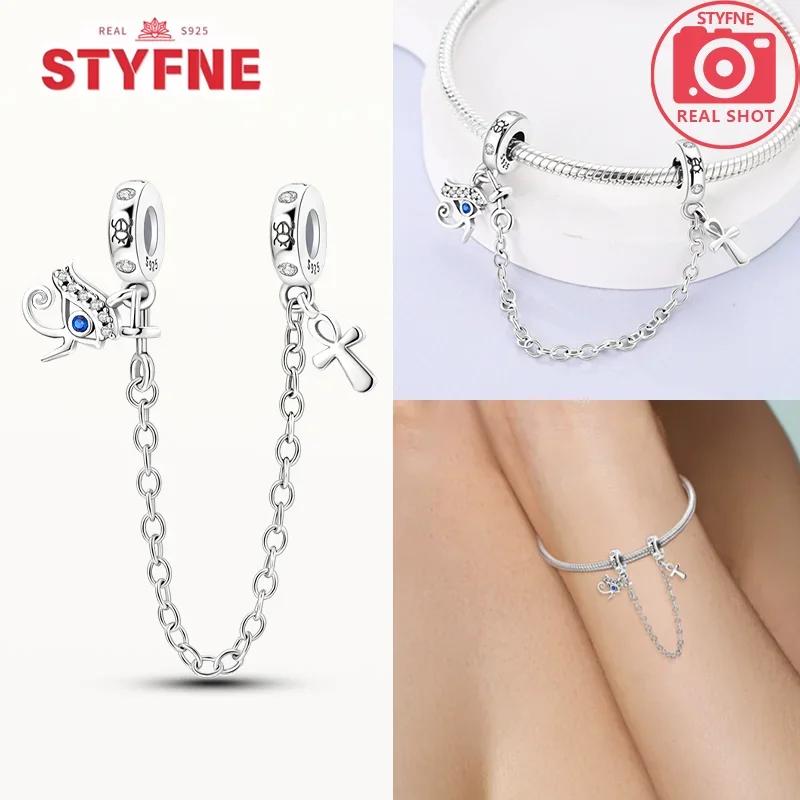 Women Original Bracelet Jewelry Diy Gift Charms Beads Copper Religion Series Guardian Angel Cross Safety Chain Charms Beads