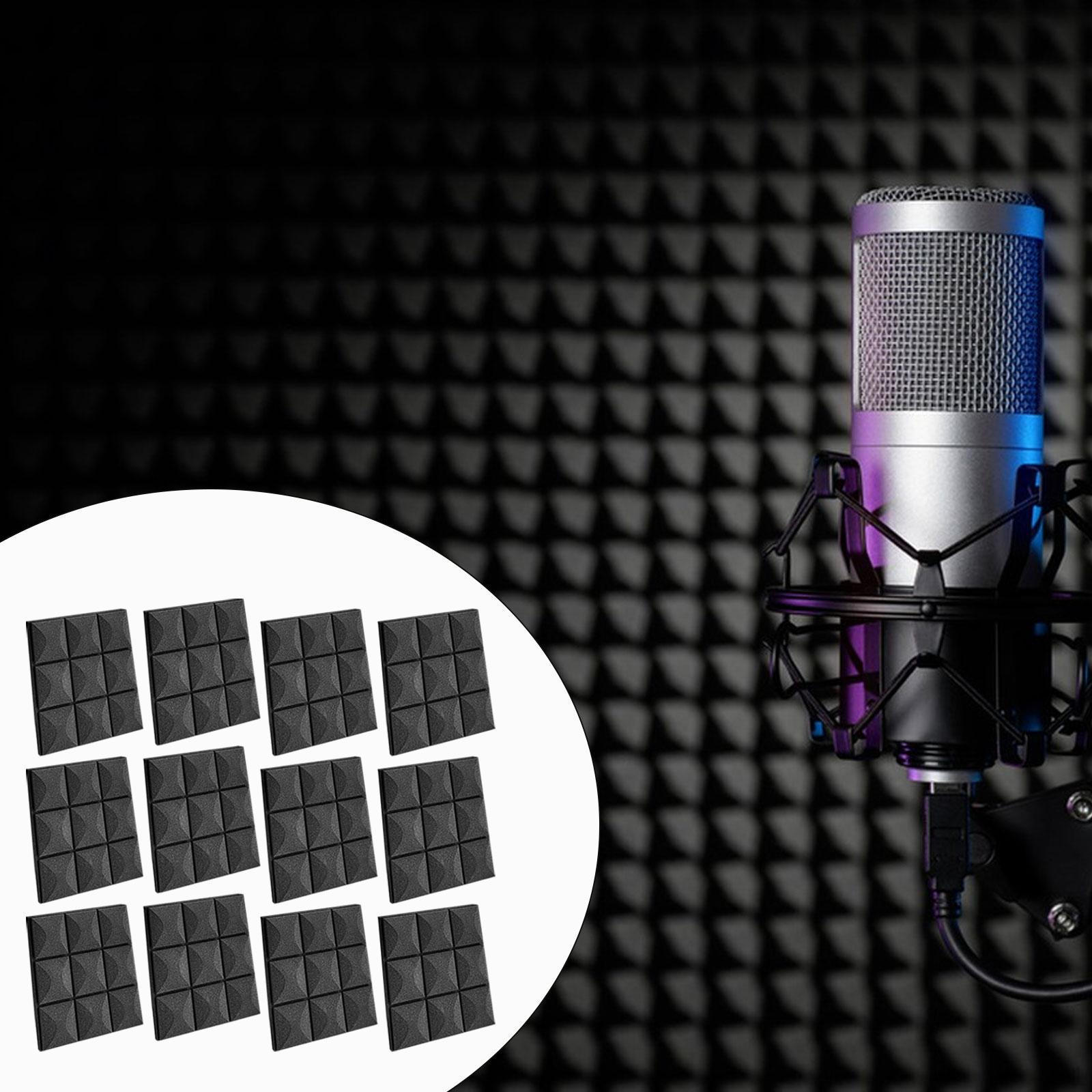 

Упаковка из 12 акустических панелей для звукопоглощения в студиях и домах чёрный