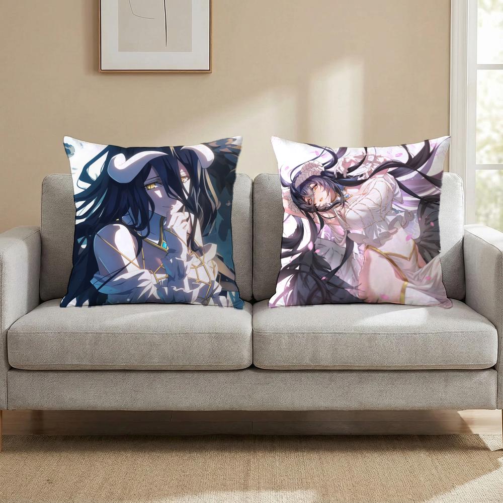 OVERLORD Albedo Anime Cushion Cover Multi-Scene Pillow Cover for Home & Car - Reversible, Soft & Durable for Daily Use