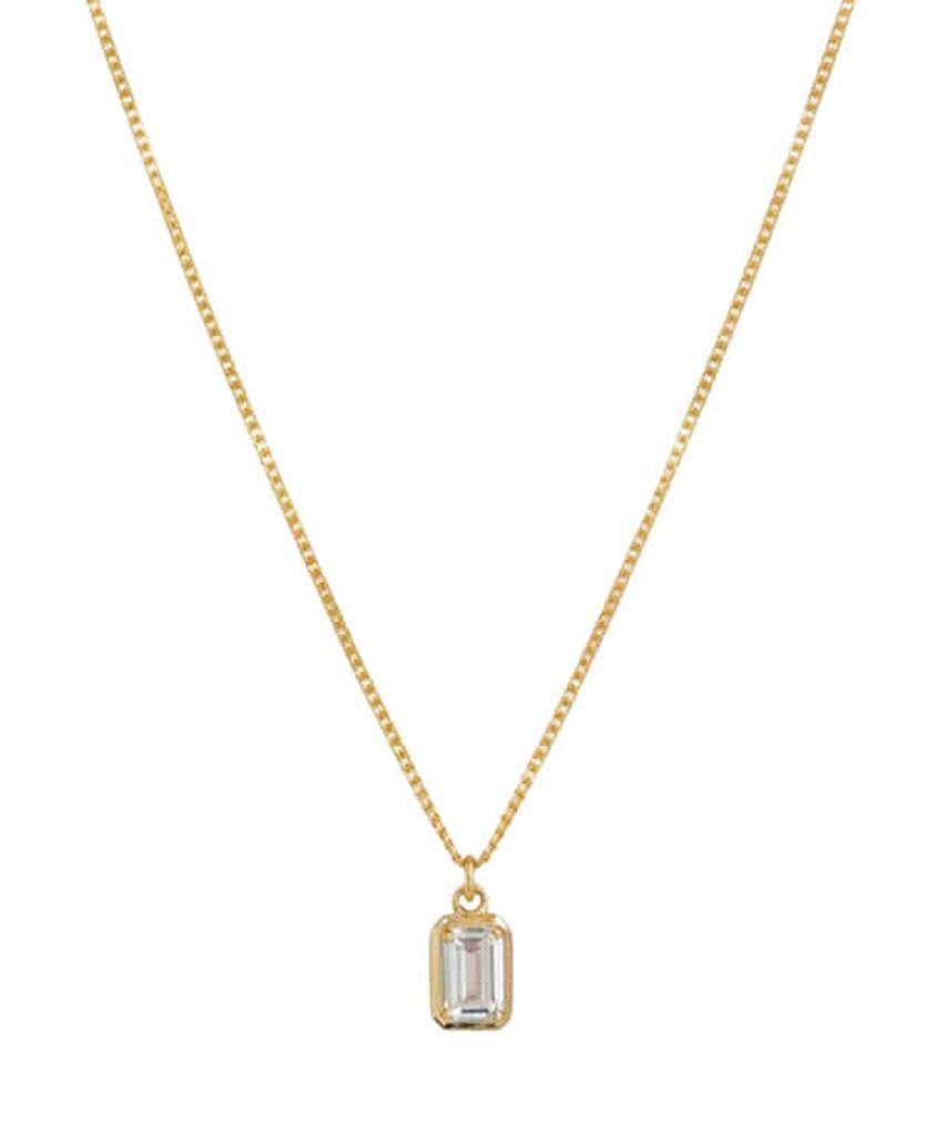 Alleun Silver 925 Cubic Square Pendant Chain Necklace