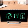 LED Digital Clock 3   Brightness Snooze USB Battery Powered Electronic Mirror Alarm Clock with Temp Humidity Display