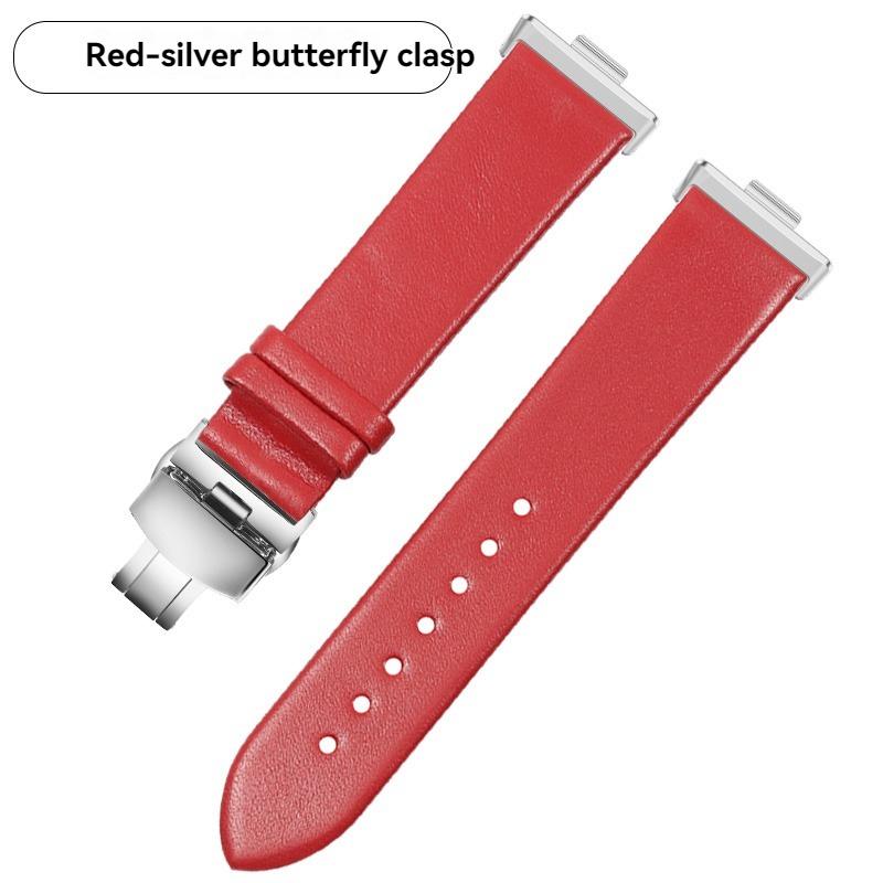 For Huawe Watch Fit3 Fit4 Leather Strap Sports Fit 3 Smart Watch Fit 4 Pro Wristband Ultra-thin Plain Cowhide Watch Chain